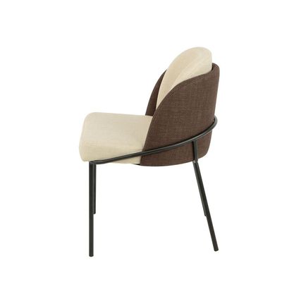 Scacco Fabric Dining Chair - Set of 2 - Beige/Brown - With 2-Year Warranty